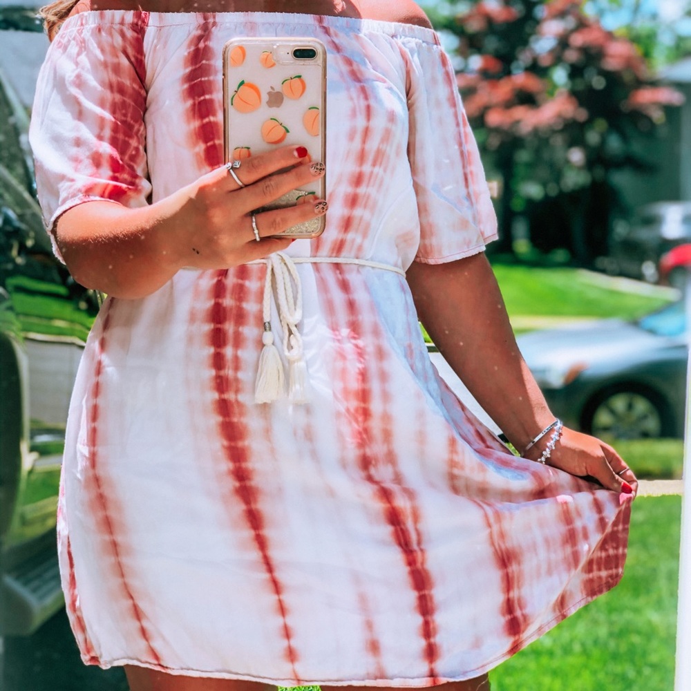 Off shoulder tie dye sundress